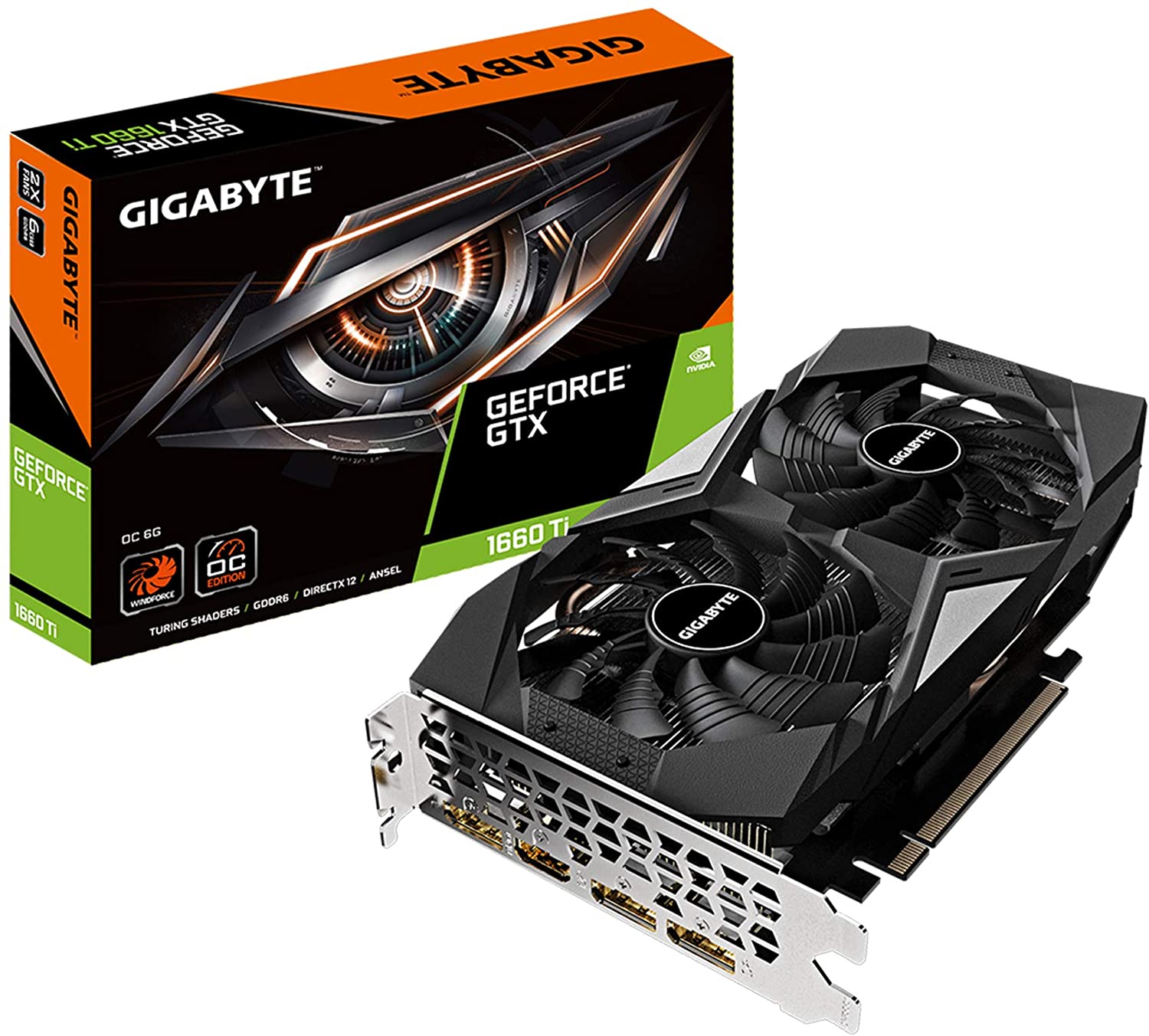 Gigabyte GeForce GTX 1660 Ti OC 6G 6GB GDDR6 192-Bit Dual Fan Graphics Card (GV-N166TOC-6GD)