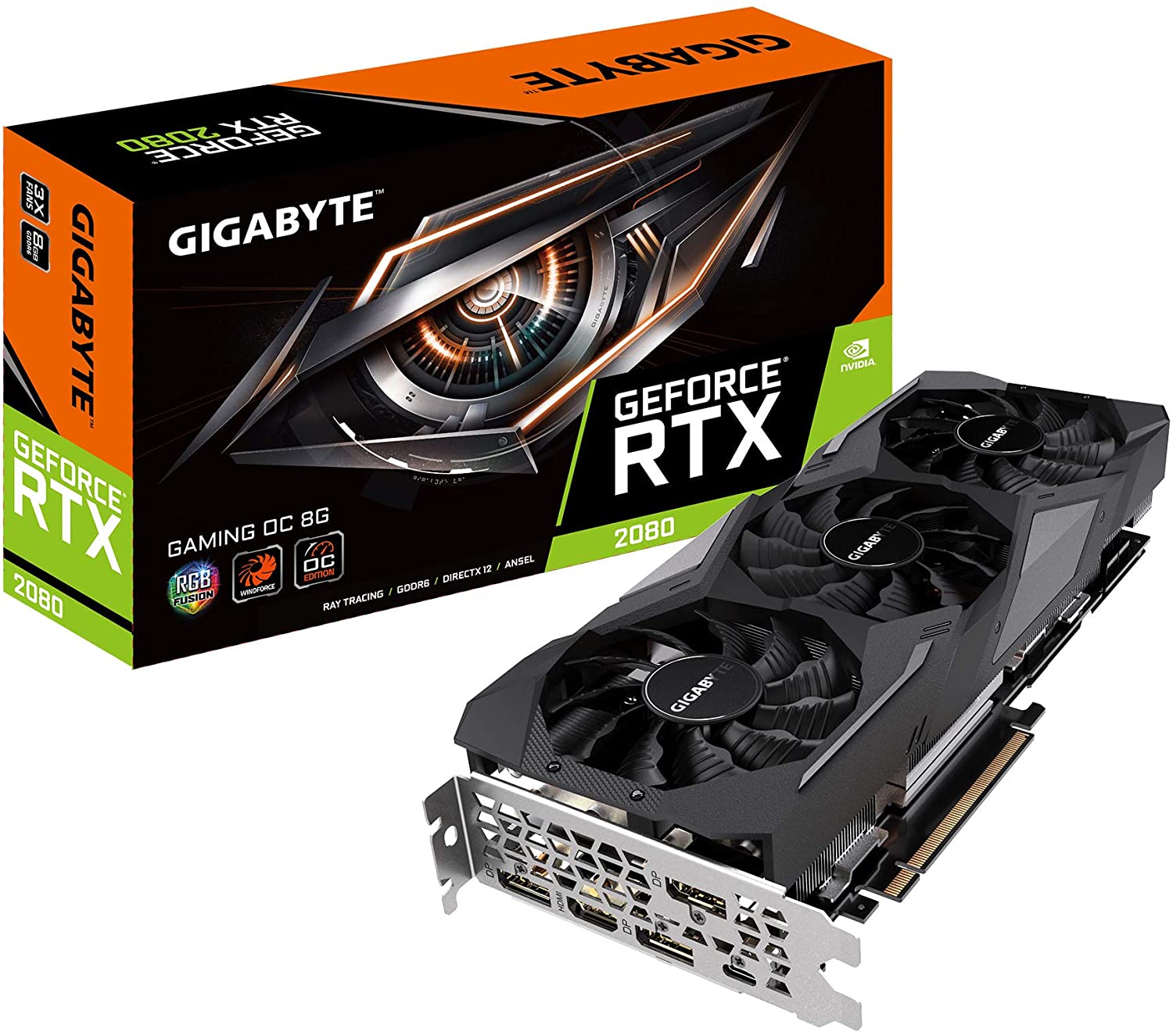 Gigabyte NVIDIA GeForce RTX 2080 GAMING OC 8G 8GB GDDR6 256-Bit Triple Fan Graphics Card (GV-N2080GAMING OC-8GC)