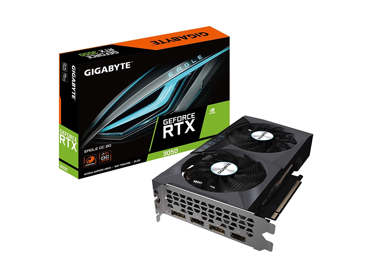 Gigabyte NVIDIA GeForce RTX 3050 EAGLE 8G 8GB GDDR6 128-Bit Dual Fan Graphics Card (GV-N3050EAGLE-8GD)