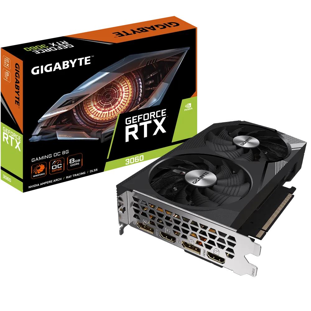 Gigabyte GeForce RTX 3060 GAMING OC 8G 8GB GDDR6 128-Bit Dual Fan Graphics Card (GV-N3060GAMING OC-8GD)