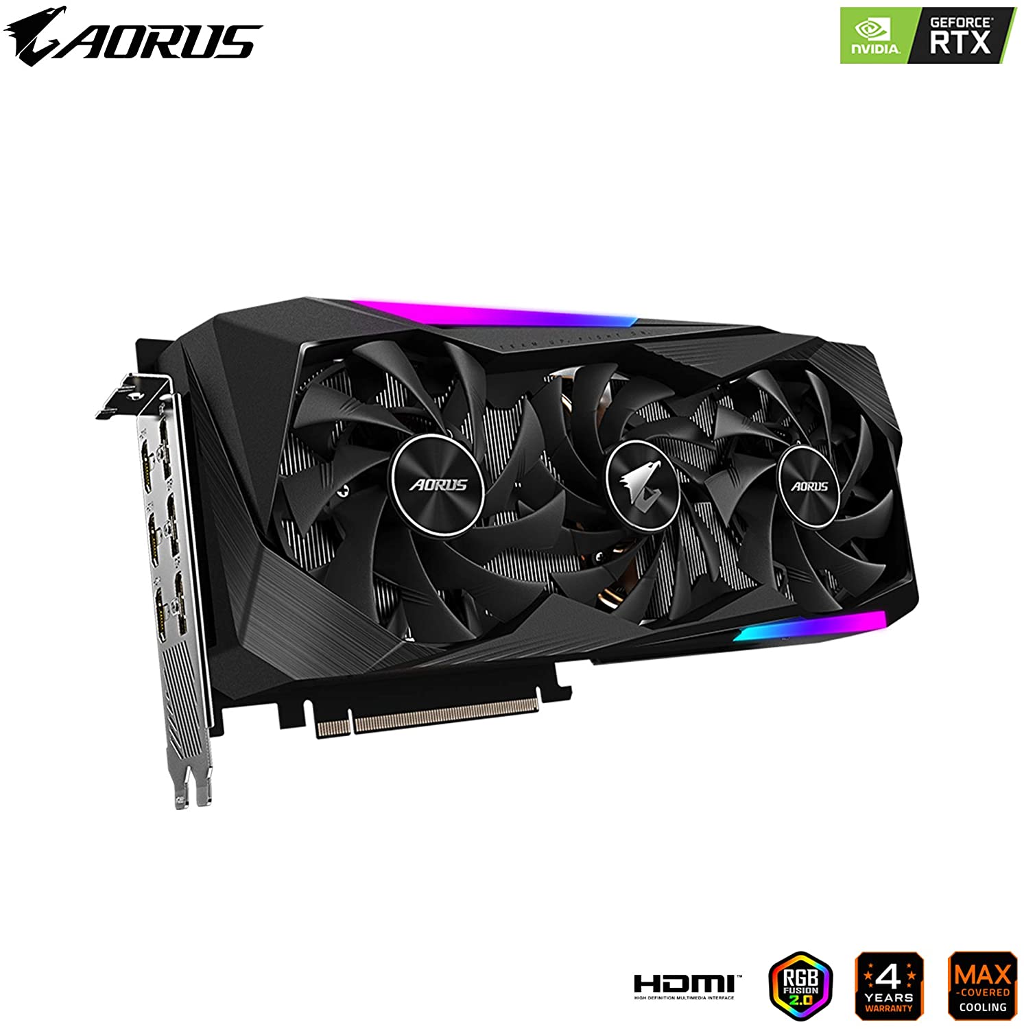Gigabyte NVIDIA AORUS GeForce RTX 3060 Ti MASTER 8G 8GB GDDR6 256-Bit Triple Fan Graphics Card (GV-N306TAORUS M-8GD) - Image 3