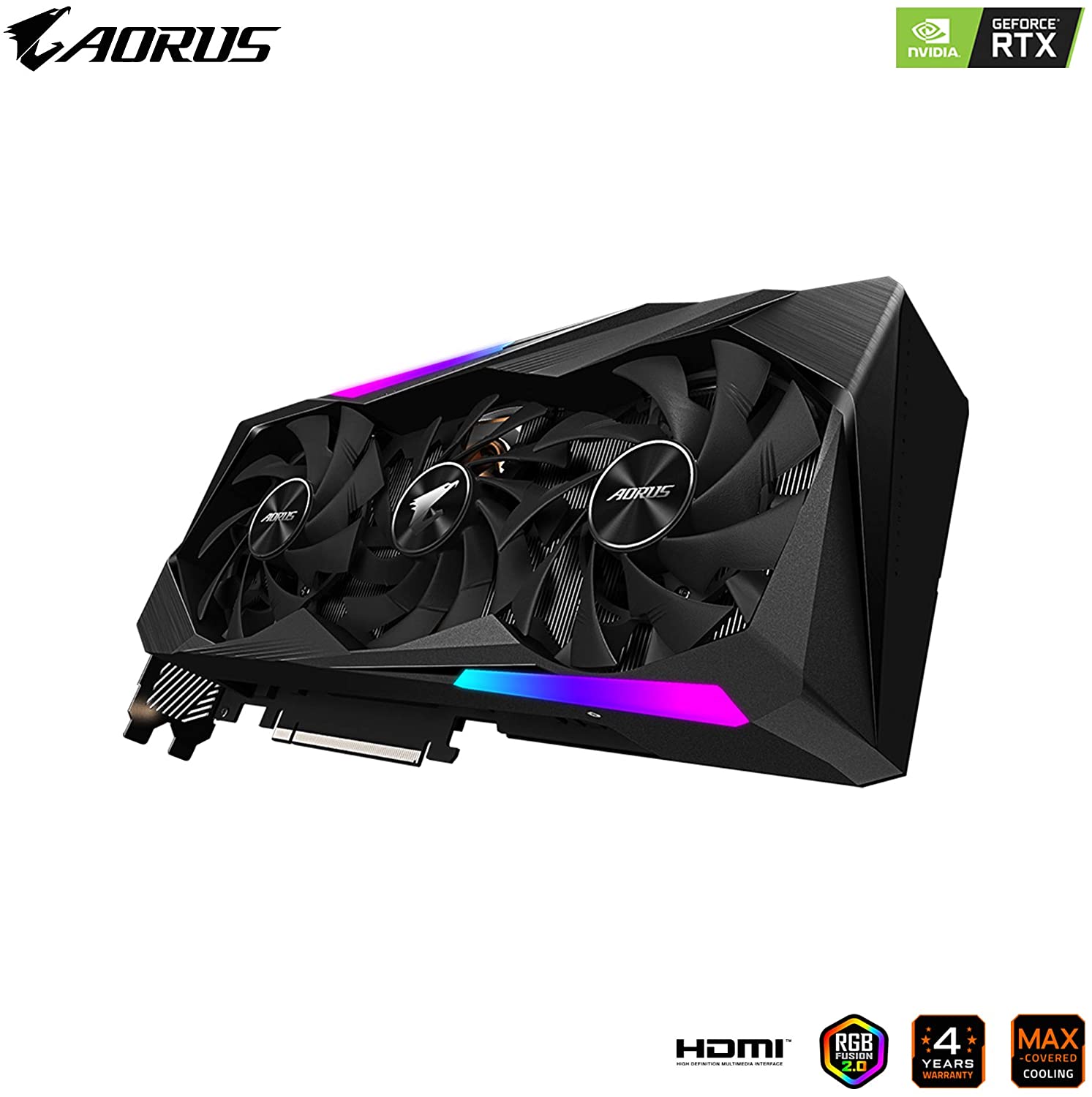 Gigabyte NVIDIA AORUS GeForce RTX 3060 Ti MASTER 8G 8GB GDDR6 256-Bit Triple Fan Graphics Card (GV-N306TAORUS M-8GD) - Image 4