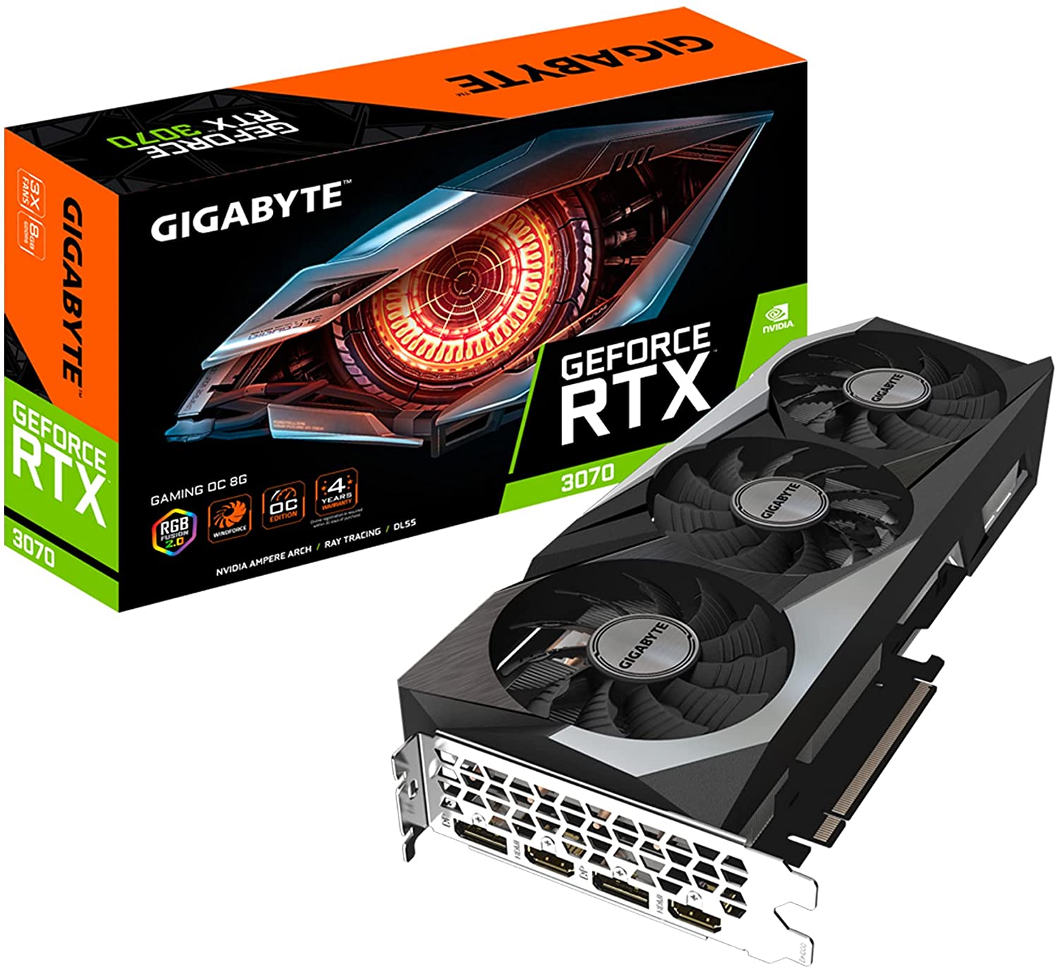 Gigabyte GeForce RTX 3070 GAMING OC 8G (Rev 2.0) 8GB GDDR6 256-Bit Triple Fan LHR Graphics Card (GV-N3070GAMING OC-8GD)