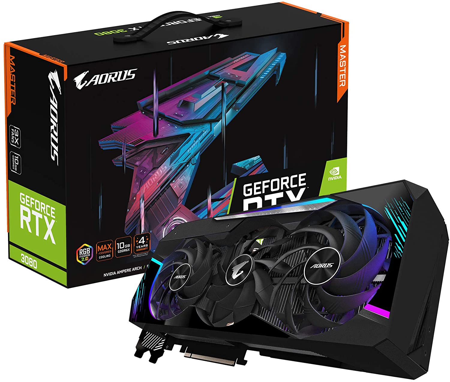 Gigabyte AORUS GeForce RTX 3080 Master 10G 10GB GDDR6X 320-Bit Triple Fan Graphics Card (GV-N3080AORUS M-10GD)