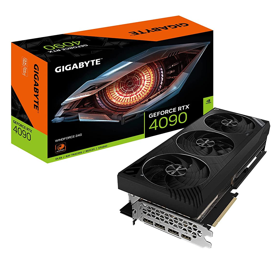 Gigabyte NVIDIA GeForce RTX 4090 WINDFORCE 24G 24GB GDDR6X 384-Bit Triple Fan Graphics Card (GV-N4090WF3-24GD)