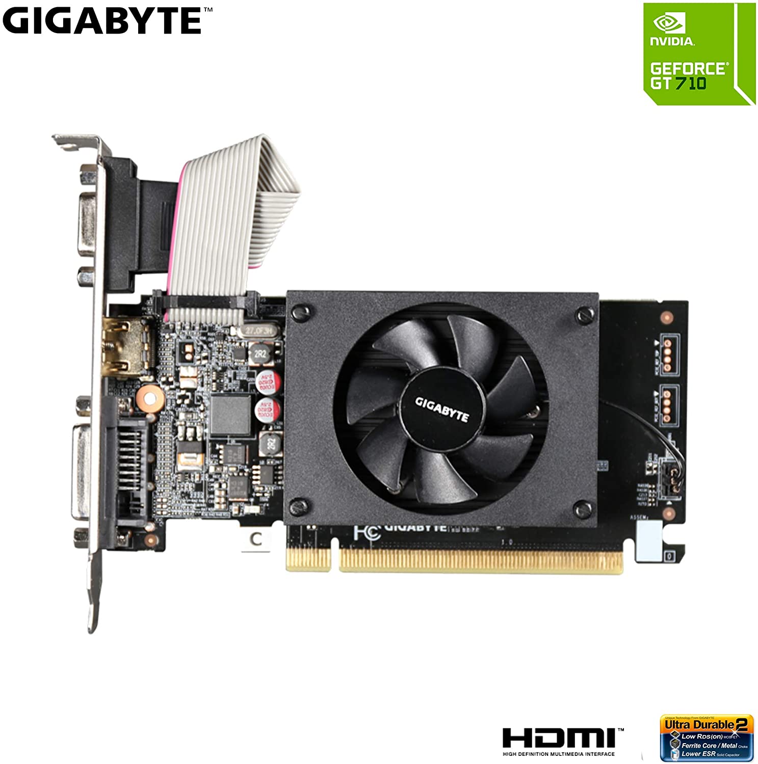 Gigabyte NVIDIA GeForce GT 710 2GB DDR3 64-Bit Graphics Card (GV-N710D3-2GL) - Image 2