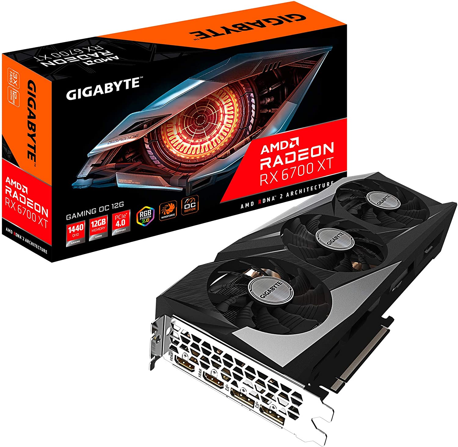 Gigabyte Radeon RX 6700 XT GAMING OC 12G 12GB GDDR6 192-Bit Triple Fan Graphics Card (GV-R67XTGAMING OC-12GD)