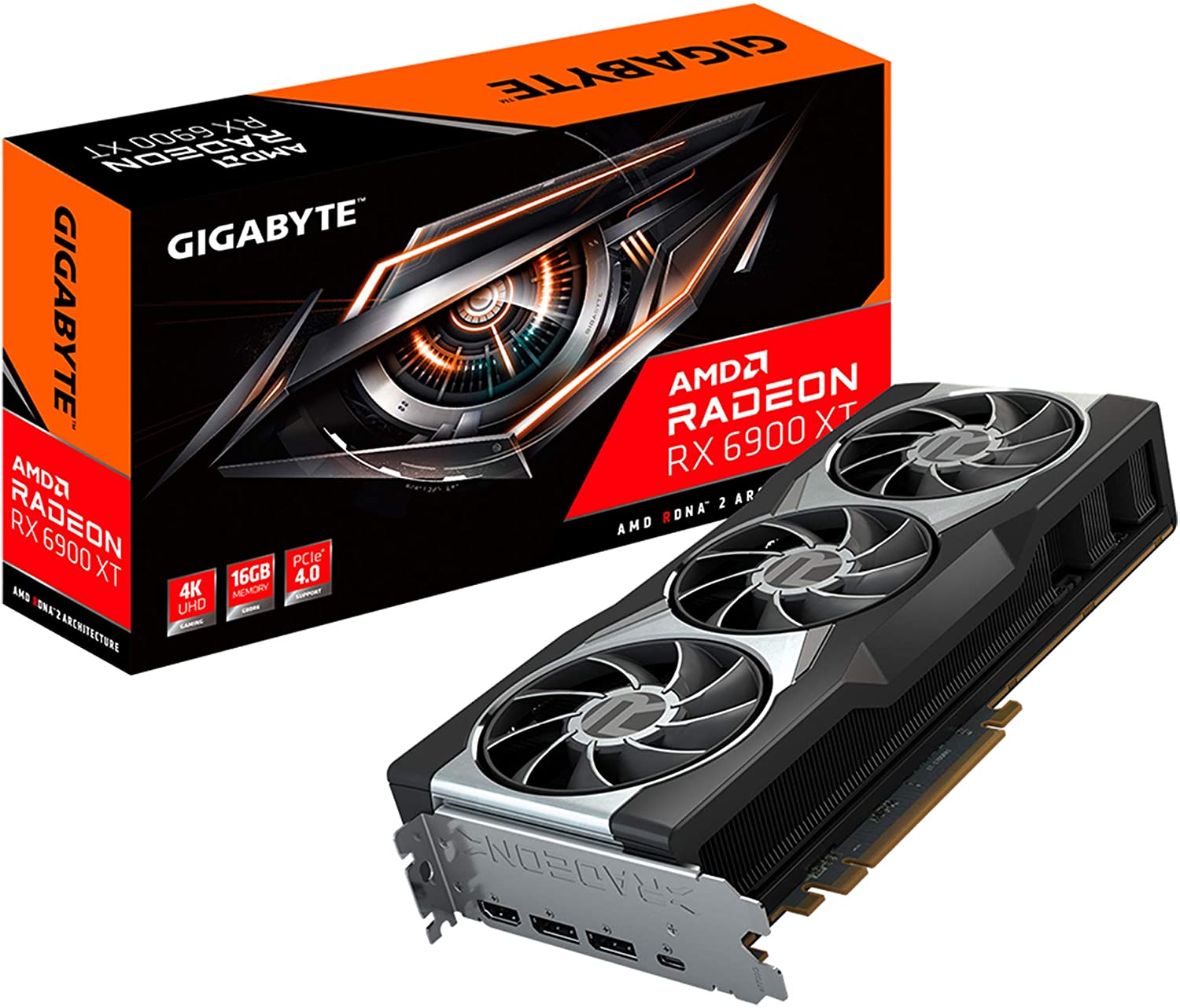 Gigabyte Radeon RX 6900 XT 16G 16GB GDDR6 256-Bit Triple Fan Graphics Card (GV-R69XT-16GC-B)