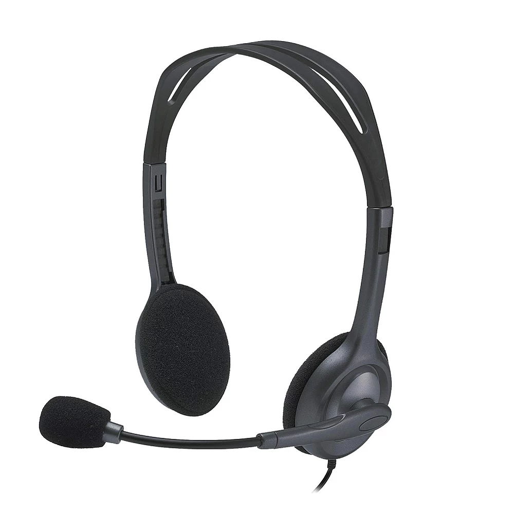 Logitech H111 Single Pin Wired Stereo Headset with 3.5mm Jack & 180? Rotating Microphone