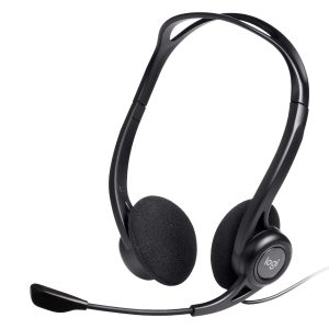 Logitech H370 USB Stereo Wired Over Ear Headphones with Mic, in-Line Controls, Adjustable Headband - Black
