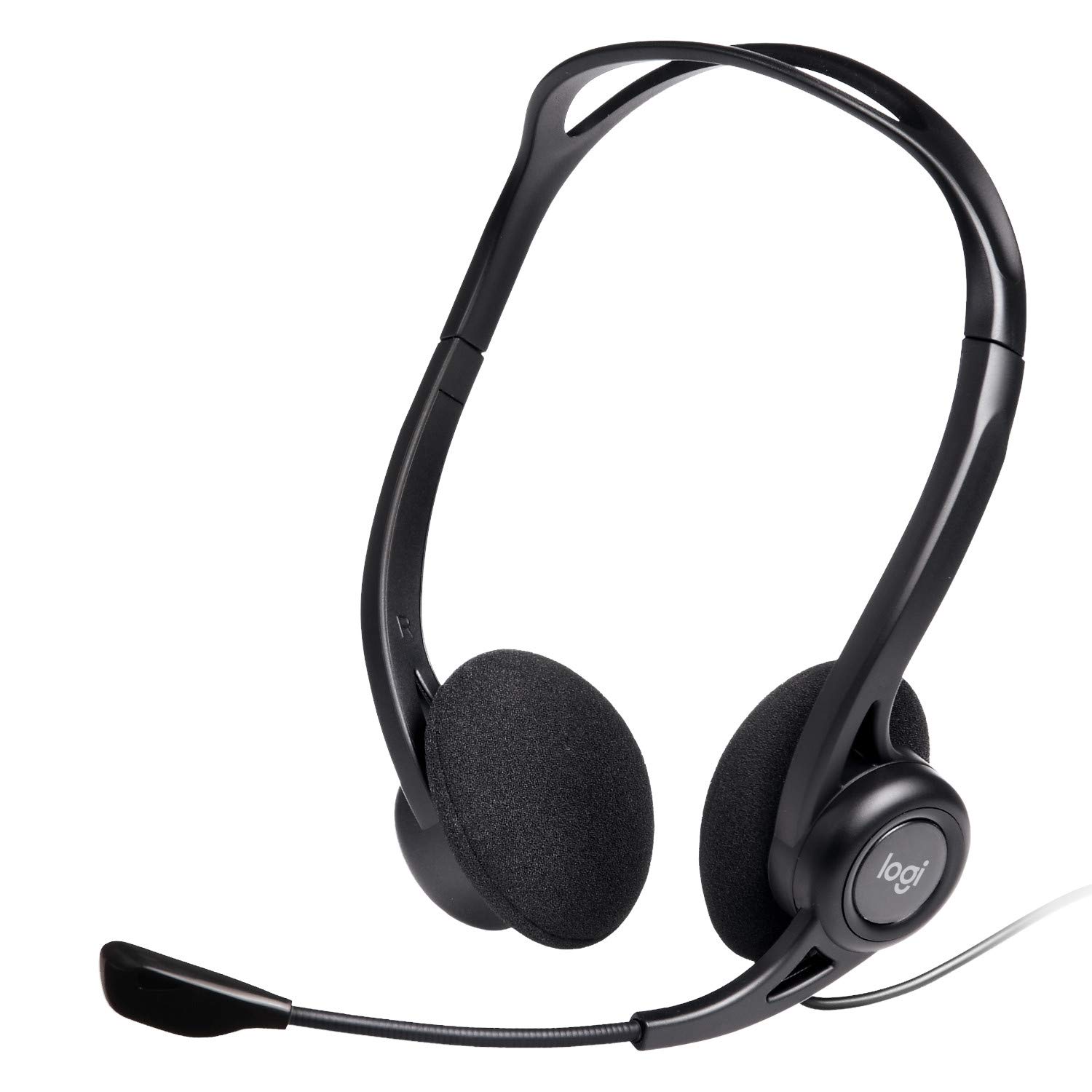 Logitech H370 USB Stereo Wired Over Ear Headphones with Mic, in-Line Controls, Adjustable Headband - Black