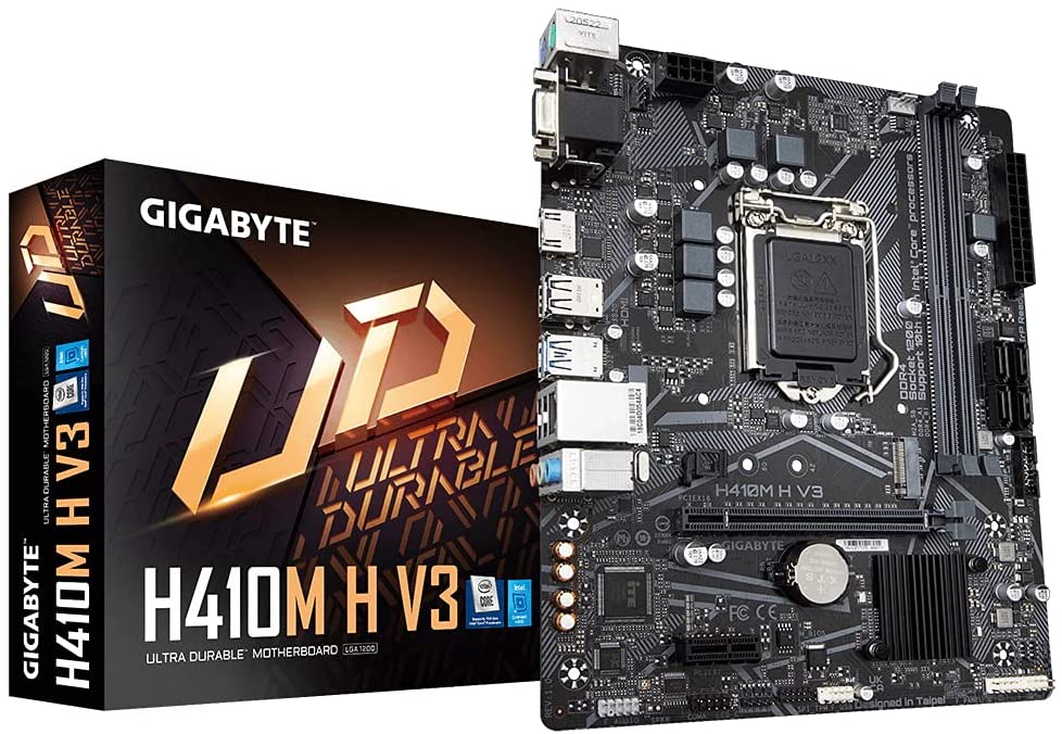 Gigabyte H410M H V3 Ultra Durable Motherboard for Intel 10th Gen Processors - LGA1200 Socket