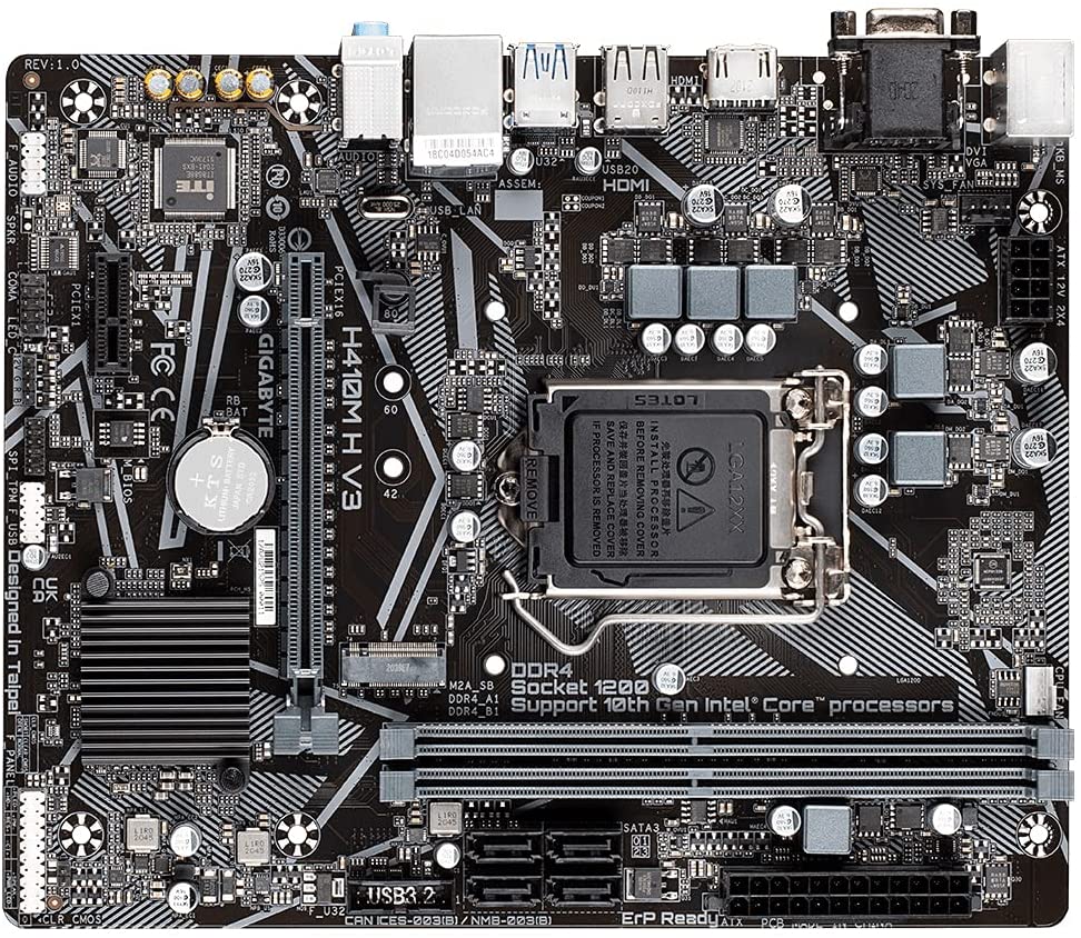 Gigabyte H410M H V3 Ultra Durable Motherboard for Intel 10th Gen Processors - LGA1200 Socket - Image 2