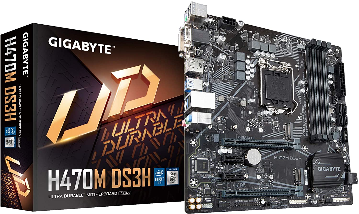 Gigabyte H470M DS3H Motherboard For Intel 10th/ 11th Gen Processors - LGA1200 Socket