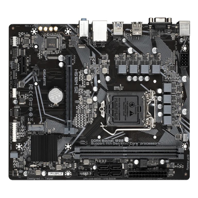 Gigabyte H510M-S2 Micro-ATX Motherboard for Intel 10th/ 11th Gen Processors - LGA1200 Socket - Image 2