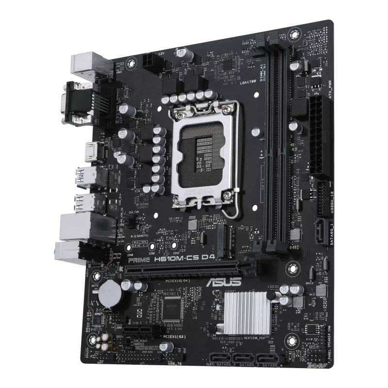 Asus PRIME H610M-CS D4 Motherboard for Intel 14th/ 13th/ 12th Gen Processors - LGA1700 Socket - Image 4