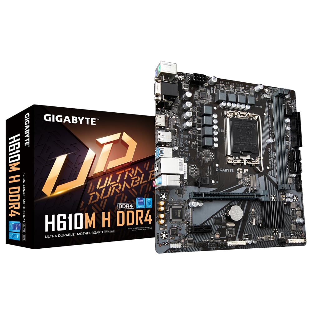 Gigabyte H610M H DDR4 Motherboard For Intel 12th Gen Processors - LGA1700 Socket