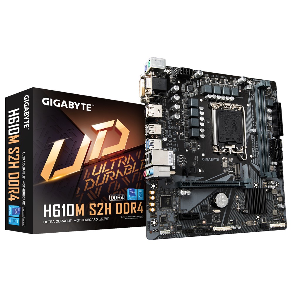 Gigabyte H610M S2H DDR4 Motherboard For Intel 12th Gen Processors - LGA1700 Socket