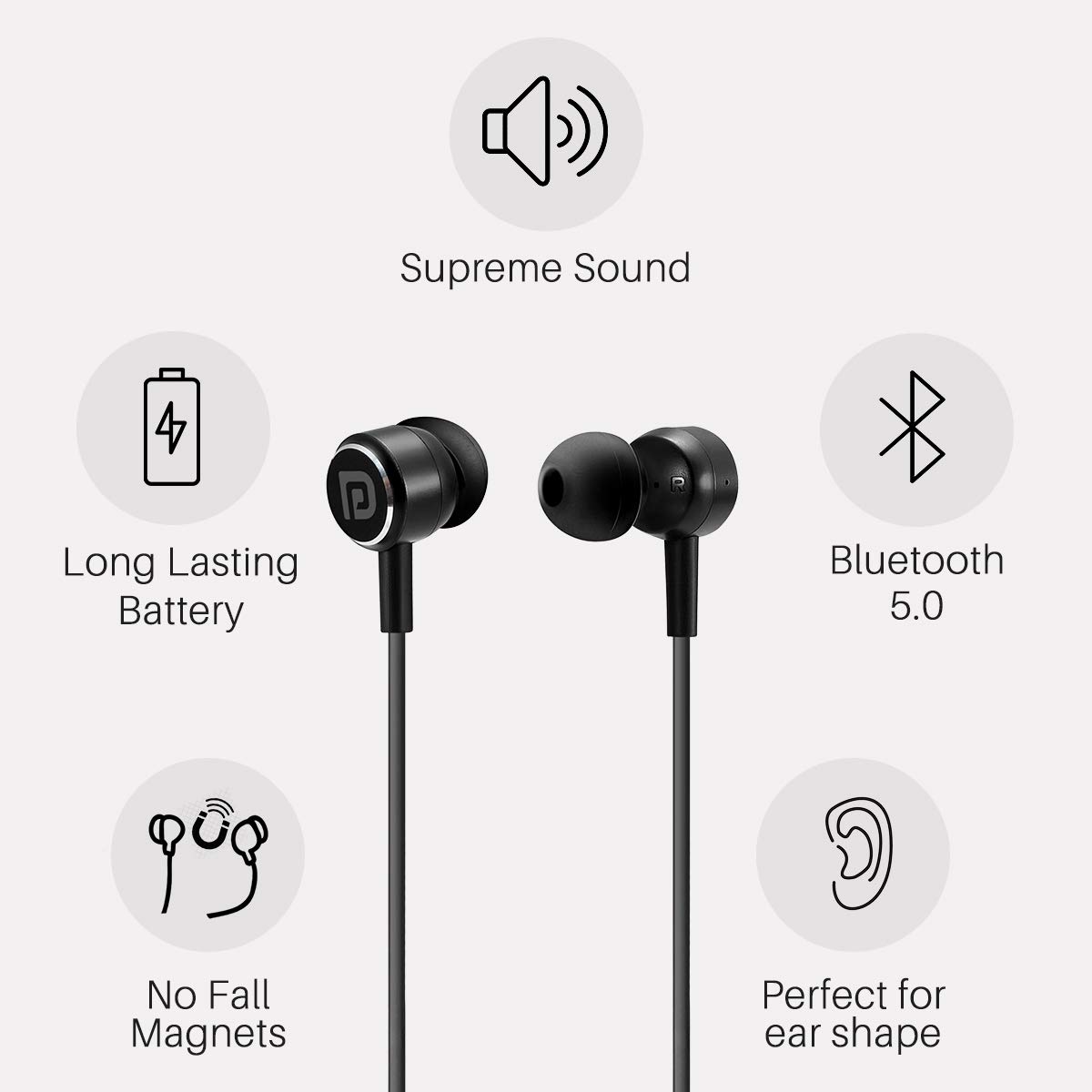 Portronics Harmonics One Wireless Sports Headset - Black (POR-1119) - Image 4