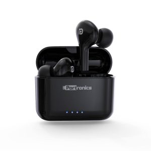 Portronics Harmonics Twins 33 Bluetooth Smart True Wireless Earpods - Black (POR-1174)