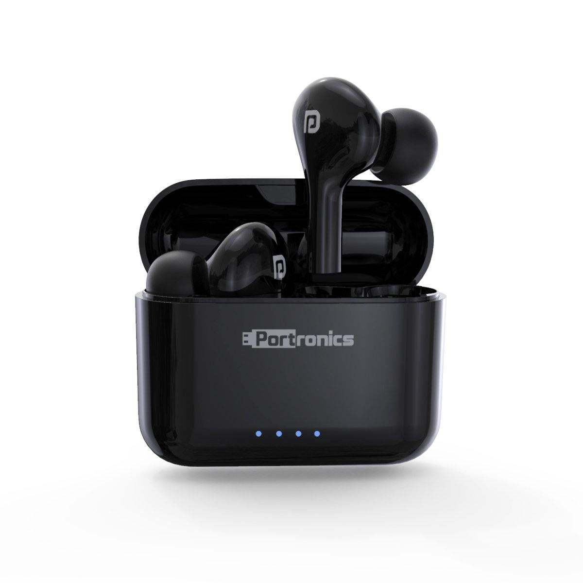 Portronics Harmonics Twins 33 Bluetooth Smart True Wireless Earpods - Black (POR-1174)