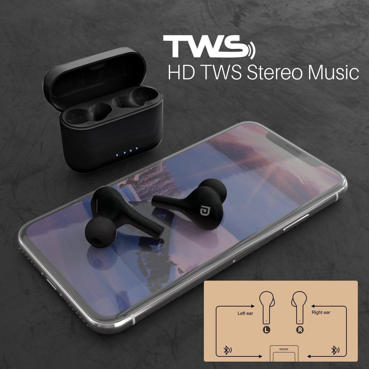 Portronics Harmonics Twins 33 Bluetooth Smart True Wireless Earpods - Black (POR-1174) - Image 2
