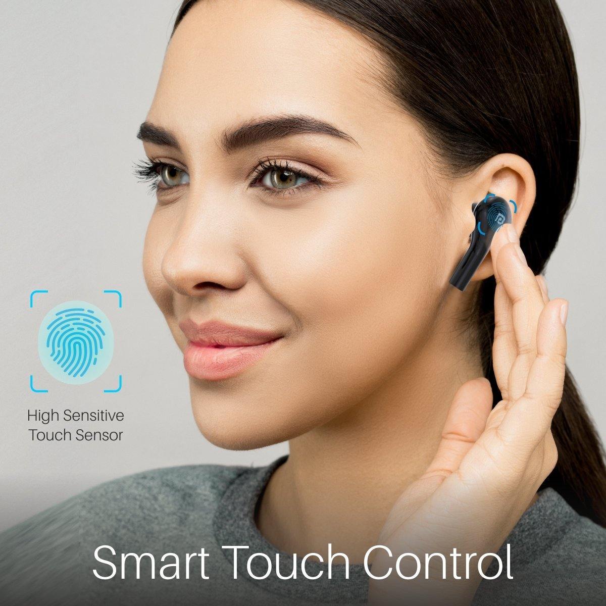 Portronics Harmonics Twins 33 Bluetooth Smart True Wireless Earpods - Black (POR-1174) - Image 4