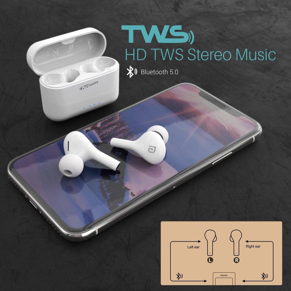 Portronics Harmonics Twins 33 Bluetooth Smart True Wireless Earpods - White (POR-1175) - Image 2