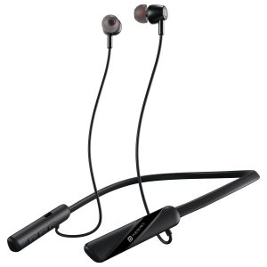 Portronics Harmonics Z10 in Ear Bluetooth Headphone with Mic, 35Hour Playtime,10mm Driver, Magnetic Earbuds, Voice Assistant, Bluetooth 5.3V, IPX4 Water/Sweat Resistance, Type C fast Charging - Black