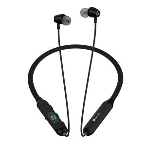 Portronics Harmonics Z8 Bluetooth Wireless Earphones with 40H Playback, Magnetic Earbuds (ON/Off), LED Battery Display, 10mm Driver, Gaming/Music Mode, IPX4 Water Resistant, Fast Charging - Black