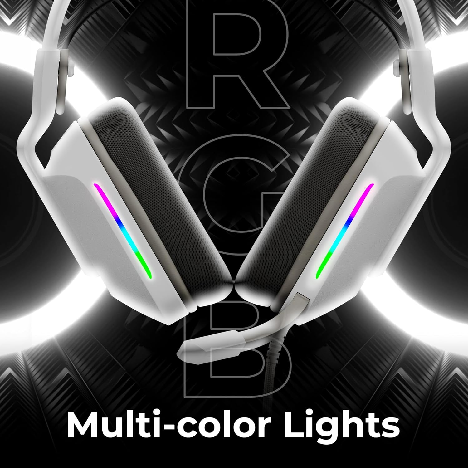 Zebronics Havoc Premium Gaming Over Ear Headphone with Dolby Atmos Subscription/ 50mm Neodymium Drivers/ Extra Soft Ear Cushion/ Suspension Headband/ Braided Cable (White) - Image 4