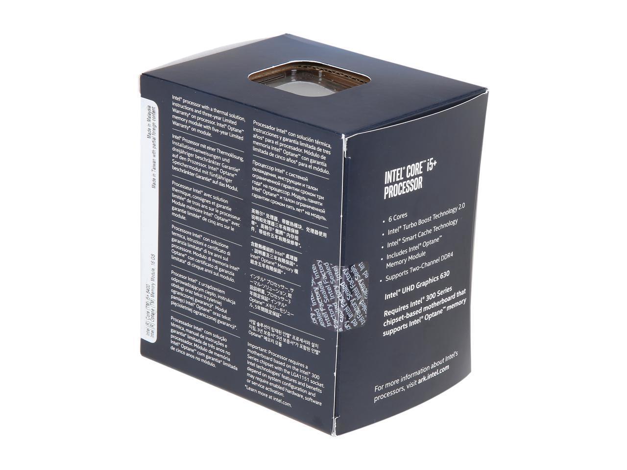 Intel Core i5 Plus 8400 8th Generation Processor with 16GB Intel Optane Memory (Hexa Core/2.8 GHz/ LGA1151 Socket/ 9MB Cache) - Image 2