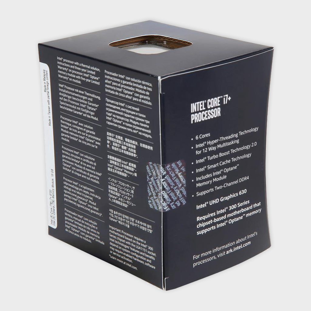 Intel 8th Gen Core i7+ 8700 Desktop Hexa Core Processor (3.20 GHz/ FCLGA1151 Socket/ 12MB Cache) with 16GB Intel Optane Memory - Image 2