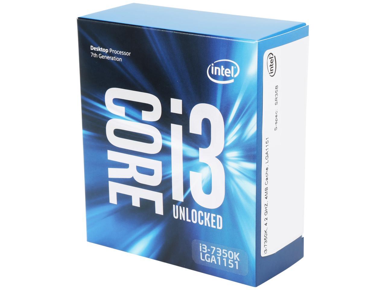 Intel Core i3-7350K 7th Generation Unlocked Processor - Original Box Pack (4.2 GHz/ Dual Core/ 4MB Cache/ LGA1151 Socket)