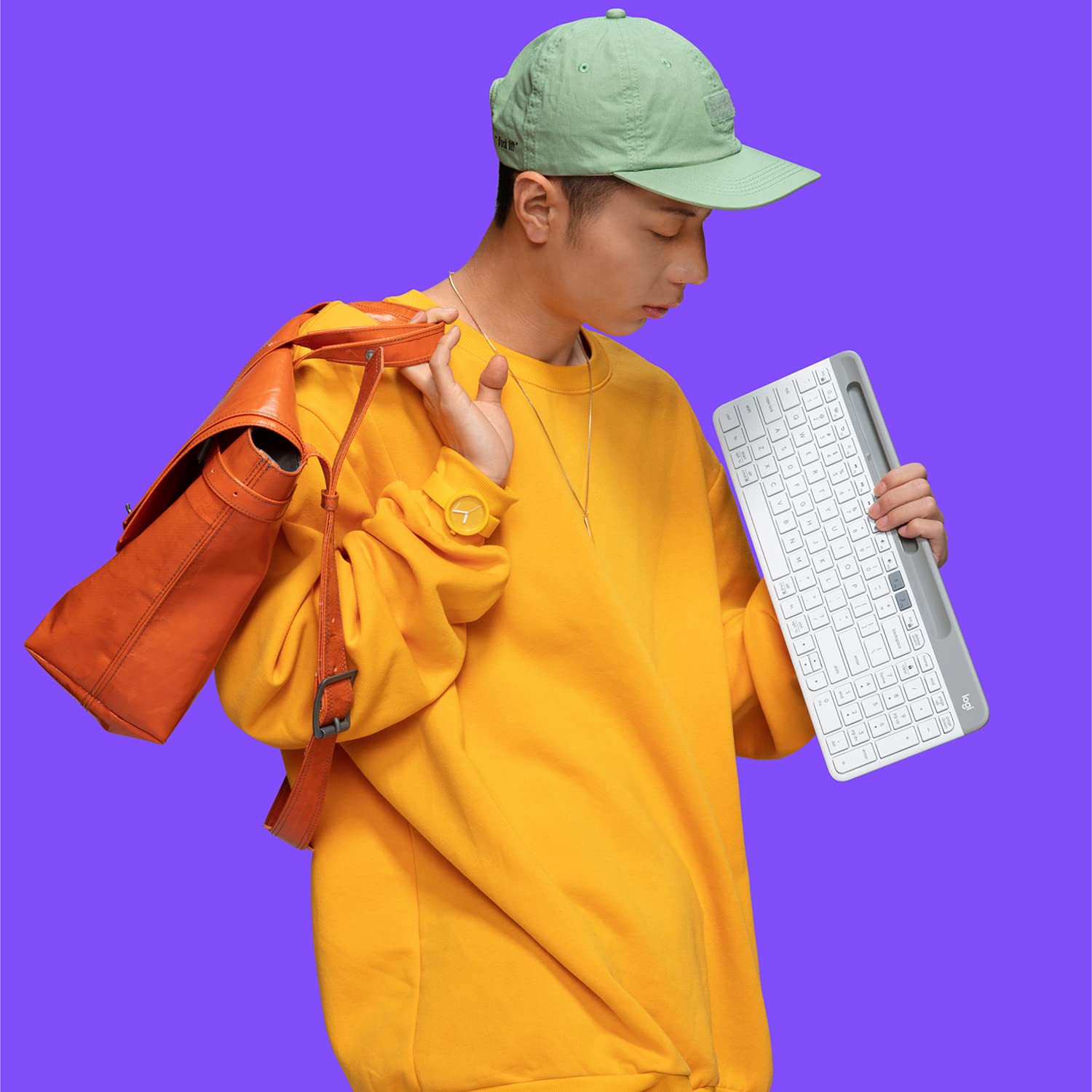 Logitech K580 Slim Multi-Device Wireless Keyboard - Bluetooth/Receiver, Compact, Easy Switch, 24 Month Battery, Win/Mac, Desktop, Tablet, Smartphone, Laptop Compatible (White) - Image 4