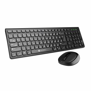 Portronics Key7 Combo Wireless Keyboard & Mouse Set with 2.4 GHz USB Receiver, 10m Working Range, 12 Shortcut Keys, Adjustable DPI, 10 Million Key Life & Click Life for PC, Laptop, Mac - Black