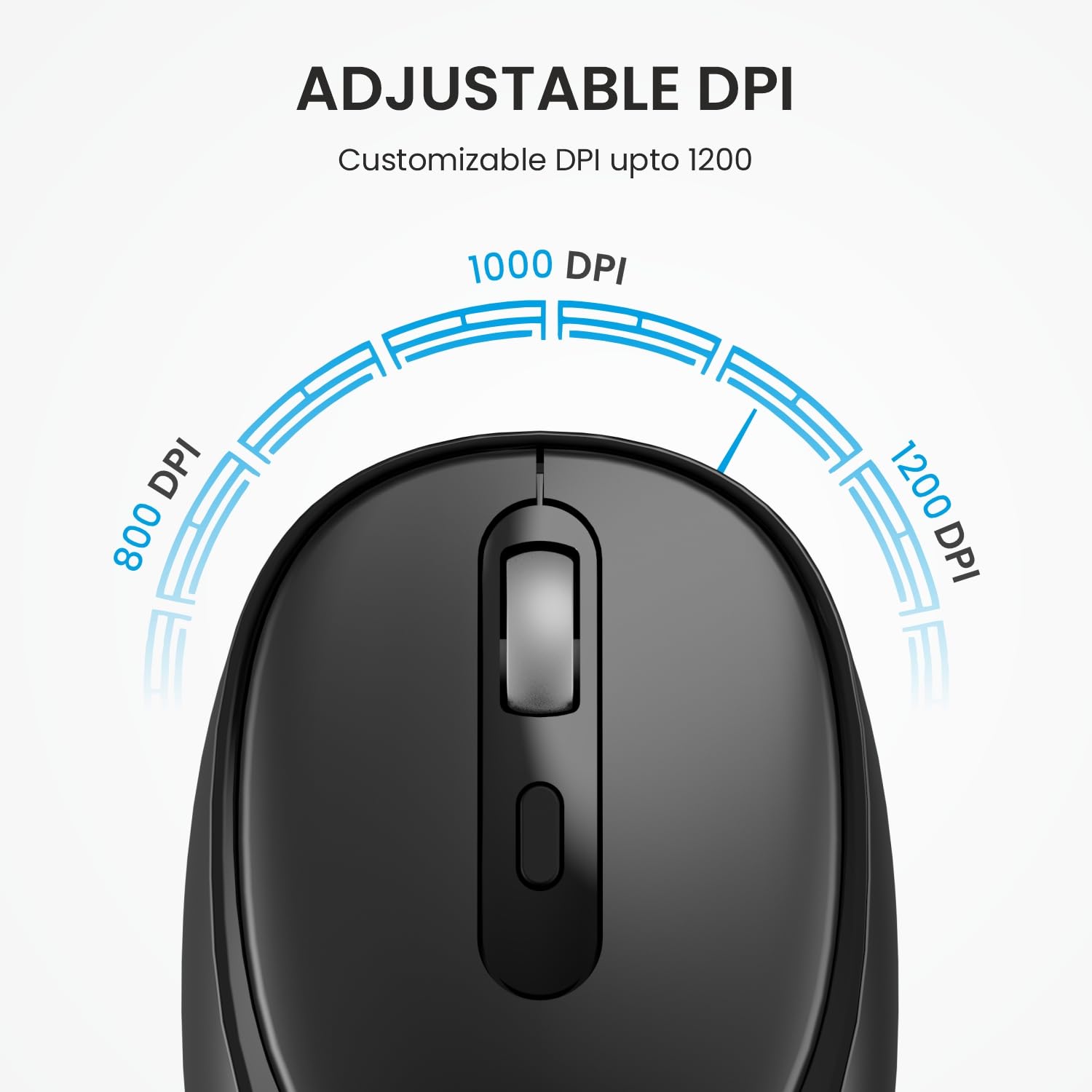 Portronics Key7 Combo Wireless Keyboard & Mouse Set with 2.4 GHz USB Receiver, 10m Working Range, 12 Shortcut Keys, Adjustable DPI, 10 Million Key Life & Click Life for PC, Laptop, Mac - Black - Image 5