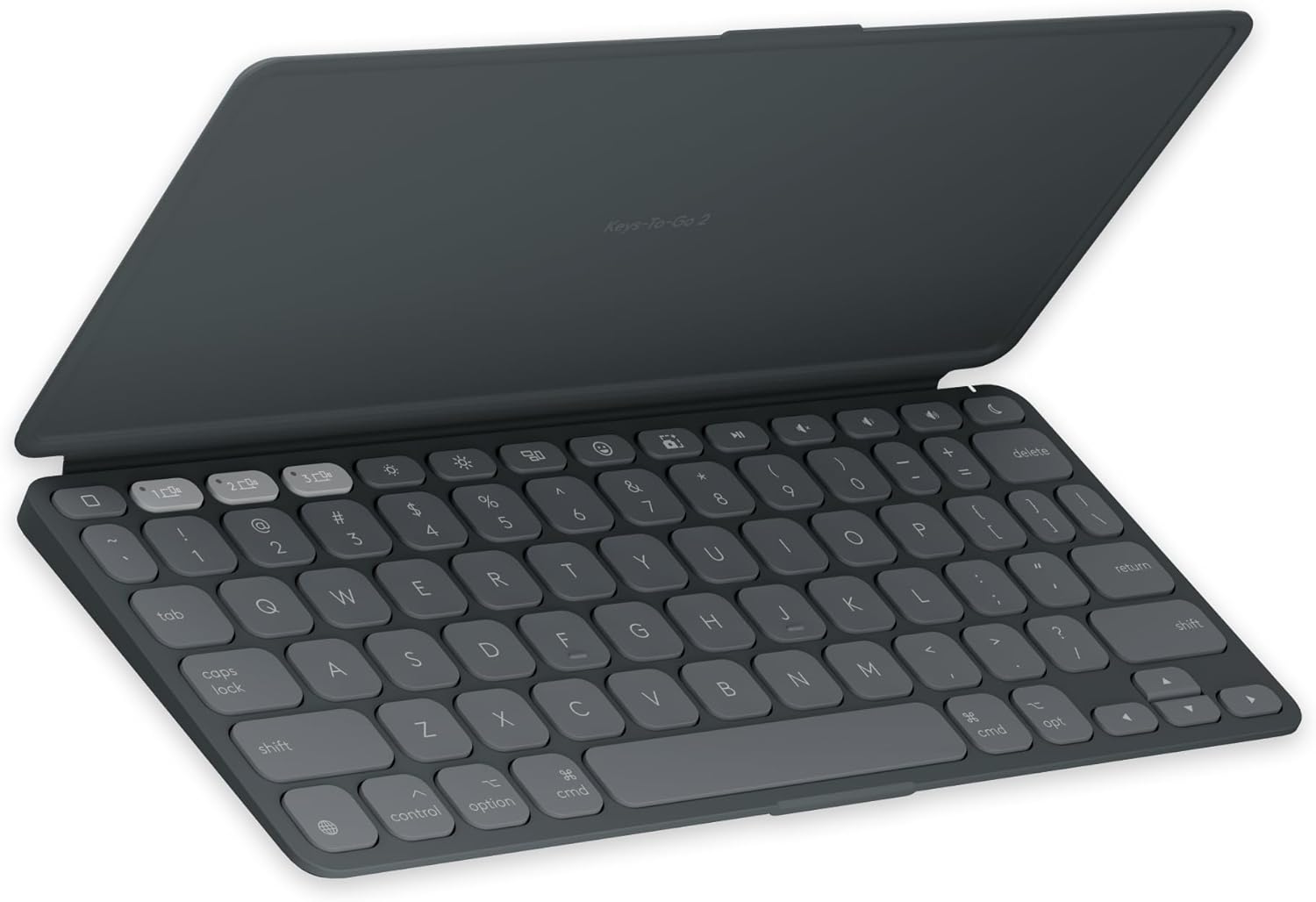 Logitech Keys-to-GO 2 Portable Wireless Bluetooth Keyboard with Built-in Cover - Slim and Compact Keyboard for iPad, iPhone, Mac, and Apple TV, Easily Switch with Devices (Graphite)