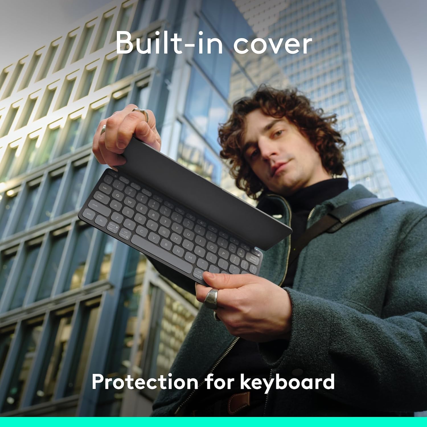 Logitech Keys-to-GO 2 Portable Wireless Bluetooth Keyboard with Built-in Cover - Slim and Compact Keyboard for iPad, iPhone, Mac, and Apple TV, Easily Switch with Devices (Graphite) - Image 3