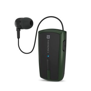 Portronics Harmonics KLIP 4 Retractable Bluetooth Music & Calling Earphone - Green (POR-1426)