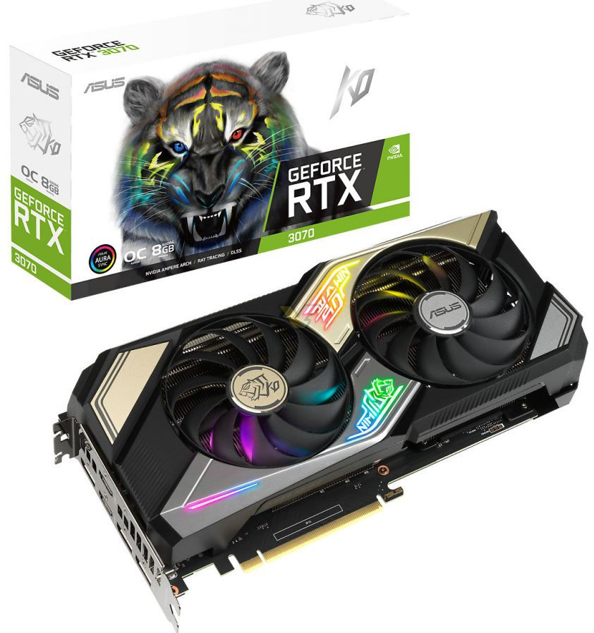 Asus KO GeForce RTX 3070 OC Edition 8GB GDDR6 256-Bit Dual Fan Graphics Card (KO-RTX3070-O8G-GAMING)