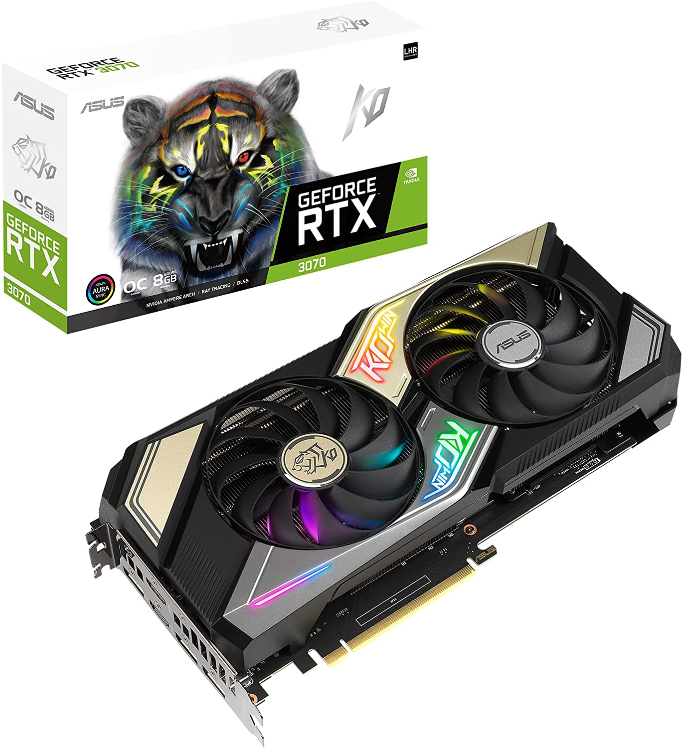 ASUS KO GeForce RTX 3070 V2 OC Edition 8GB GDDR6 256-Bit Dual Fan LHR Graphics Card (KO-RTX3070-O8G-V2-GAMING)