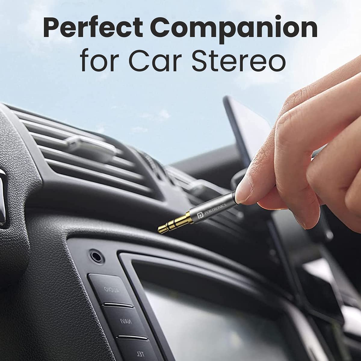 Portronics Konnect Aux 6 Spiral AUX Cable 3.5mm Metal Jack - 1.5 meter (POR-1261) - Image 3