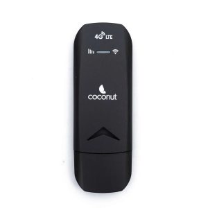 Coconut Konnect 4G Dongle for All Sims (Airtel, Jio, BSNL, Vodafone) - Dual Band 2.4 GHz & 5 GHz 4G Data Card with SIM Adapter (Black)
