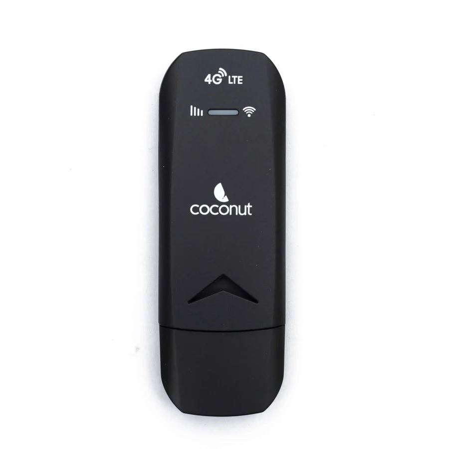 Coconut Konnect 4G Dongle for All Sims (Airtel, Jio, BSNL, Vodafone) - Dual Band 2.4 GHz & 5 GHz 4G Data Card with SIM Adapter (Black)