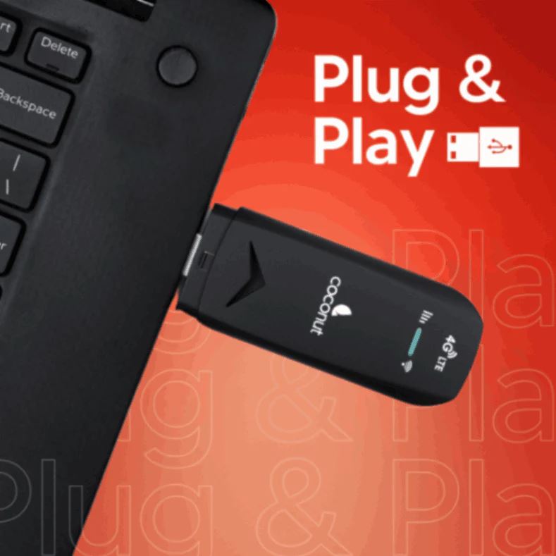 Coconut Konnect 4G Dongle for All Sims (Airtel, Jio, BSNL, Vodafone) - Dual Band 2.4 GHz & 5 GHz 4G Data Card with SIM Adapter (Black) - Image 3