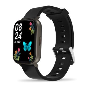 Portronics Kronos Y1 Calling Watch with Built-in Mic & Speaker - Black (POR-1427)