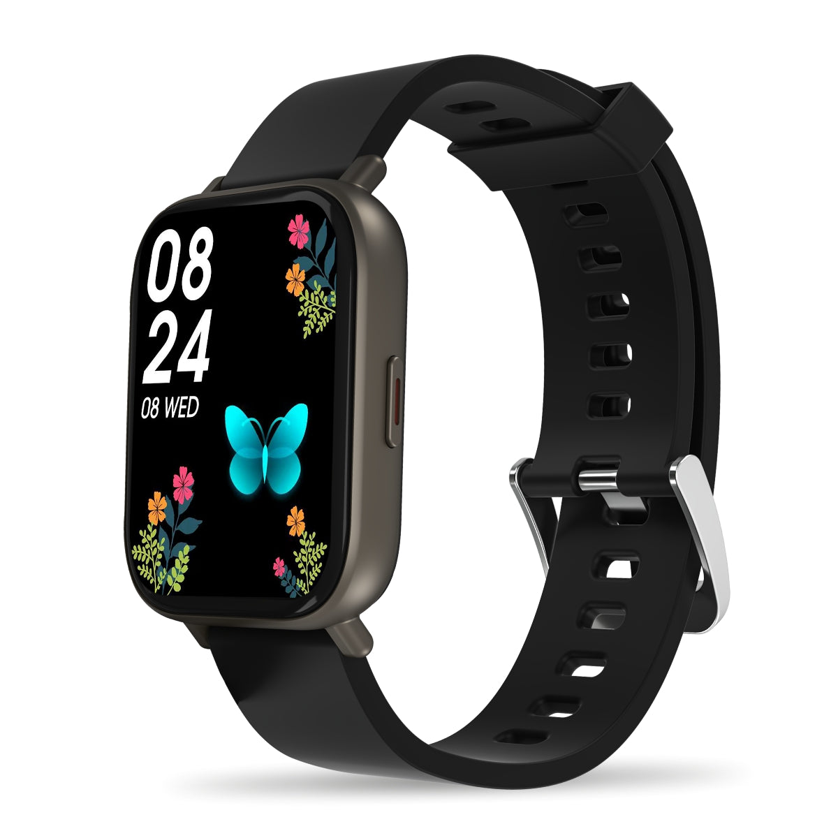 Portronics Kronos Y1 Calling Watch with Built-in Mic & Speaker - Black (POR-1427)