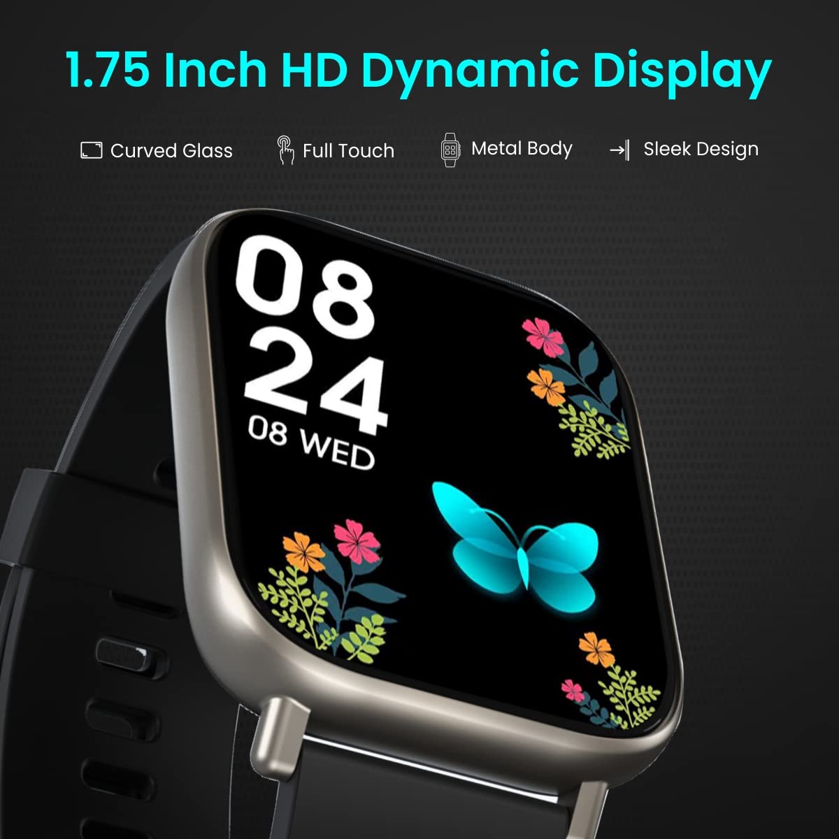 Portronics Kronos Y1 Calling Watch with Built-in Mic & Speaker - Black (POR-1427) - Image 2