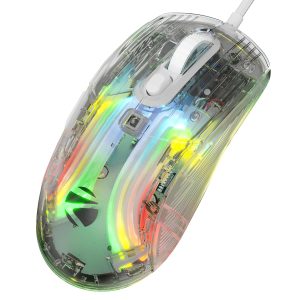 Zebronics Krystal Transparent Premimum Gaming Mouse with Upto 7200 DPI/ 7 Buttons/ Braided Cable/ High Resolution Sensor/ Windows Software with RGB LED Light Modes
